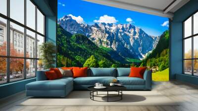 View on mountains by Logar Valley in the slovenian Alps Wall mural