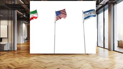 flag usa united state america iraq iran israel irak crude oil crisis war conflict international nation us japan russian syria patriotism politic emblem peace object icon diplomacy partnership versus Wall mural