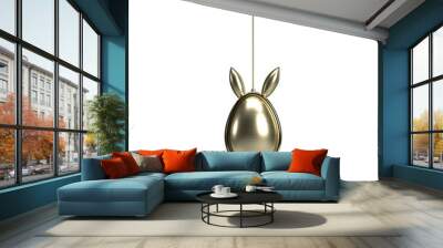 golden yellow orange metal steel colour ear easter egg day april march month rabbit pet animal happy easter day season bunny hare holiday april march month decoration celebration festival event party  Wall mural