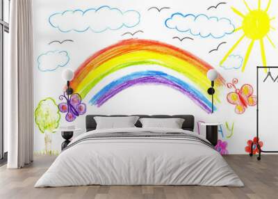 Child drawing mothers day Wall mural