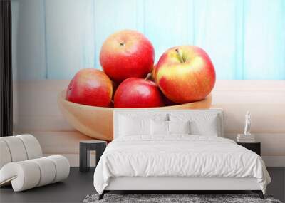 apples fresh table wooden background
 Wall mural