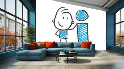 Stickman Blue: Information. (Nr. 4)	 Wall mural