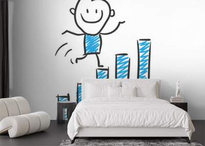 Stickman Blue: Success, growing. (Nr. 9)	 Wall mural