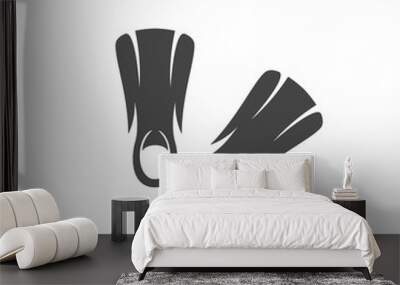 Flippers Icon. Vector logo on white background Wall mural