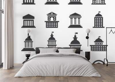 Government icon set Wall mural