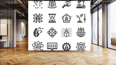 Green Technology icon set Wall mural