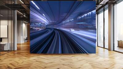 abstract motion blurred long exposure train Wall mural