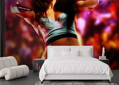 young nice girl dancing modern dances Wall mural