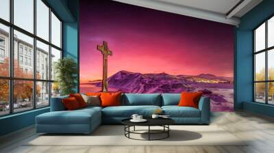 McMurdo, Antarctica, July 7th, 2022: Tonga volcano “afterglow” causes dazzling skies in Antarctica Wall mural