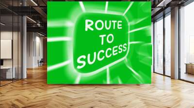 route to success diagram displays direction of progress and achi Wall mural