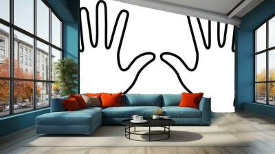 Human palm hand vector silhouette Wall mural