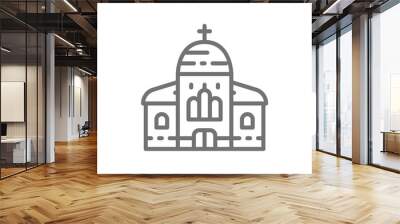 Church, cathedral line icon. Isolated on white background Wall mural