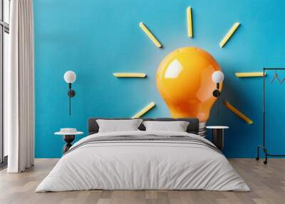 Bright new idea concept. Back to school light bulb idea. Generated image Wall mural