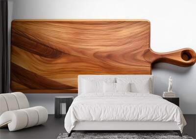 Wooden cutting board isolated on white. Generated image Wall mural