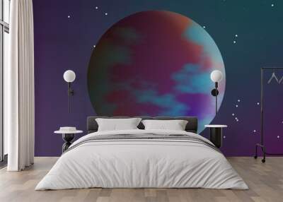 planet in space illustration  Wall mural