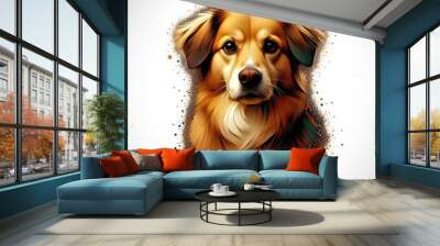 A dog with brown fur image attractive used for printing illustrator. Wall mural