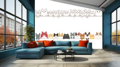 cats border set Wall mural