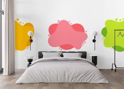 Amoeba banners. Set of abstract colorful creative liquid banners. Wall mural