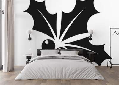 Black holly berry icon Wall mural