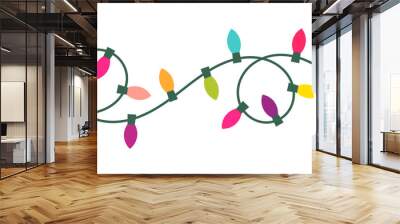 Christmas lights isolated. Wall mural