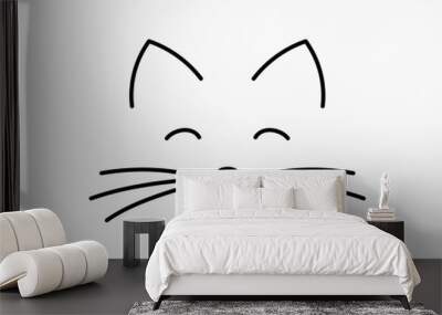 Cute cat face line icon. Wall mural