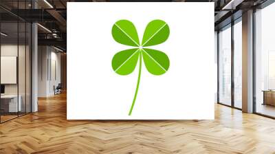 Green clover icon Wall mural