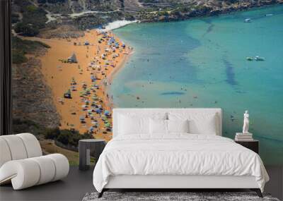 Ramla Bay beach on Gozo island, Malta. Wall mural