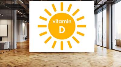 Vitamin D sun icon design. Wall mural