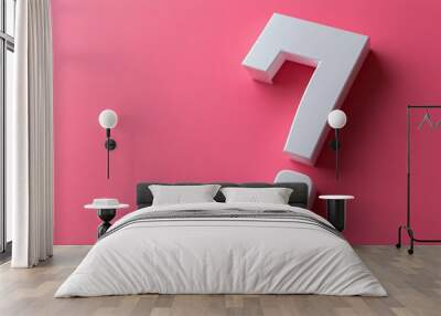 3D render of an exclamation mark on a pink background isolated symbol for questions or alerts minimalist design for creative projects and presentations. Generative AI Wall mural