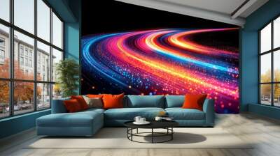 Abstract light trails - generative ai Wall mural