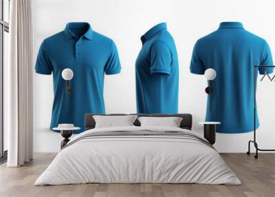 Blue Polo Shirt from Different Angles Generative AI Wall mural