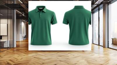 Green Polo Shirt Front and Back View - Generative AI Wall mural