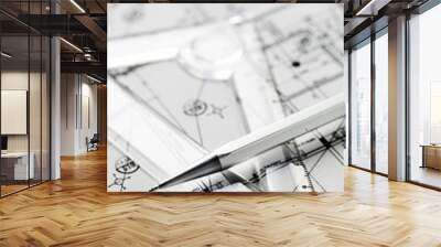 plan d'architecte en gros plan Wall mural