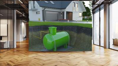 Underground gas tank v2, 3D illustration Wall mural