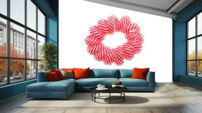 Red striped hair scrunchie Wall mural