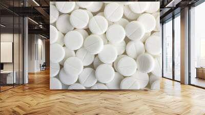 White pills closeup Wall mural