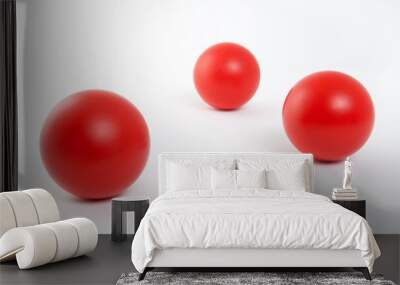 red balls on white background Wall mural