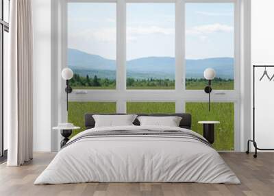 Summer landscape seen through the window Wall mural