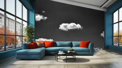 Black and white clouds in the sky background Wall mural