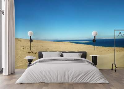 Desert land with mountains and sea Wall mural