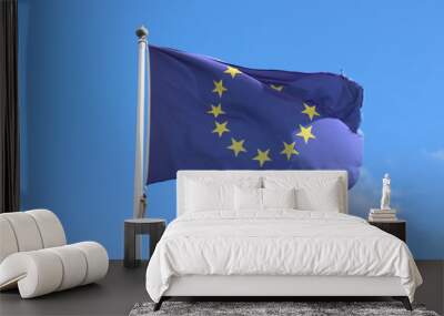 Flag of European Union against blue sky Wall mural