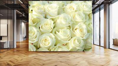 Group of white roses, wedding decorations Wall mural