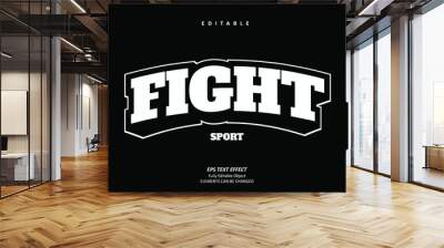 Fight Sport Emblem Title Text Effect Editable Premium Vector Wall mural