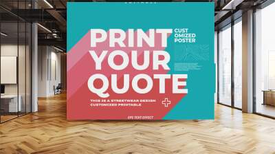 Print quote decor Rainbow Shadow text effect editable premium vector Wall mural