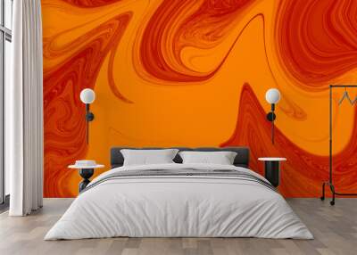 Halloween pumpkin liquid pattern background, red and orange high quality PNG Wall mural