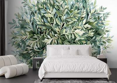 Tree top view, watercolor style vector majestic olive tree Wall mural