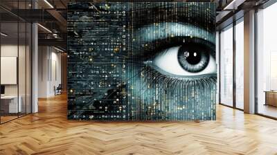 The complexity of digital ethics background. Generative AI technology. Wall mural