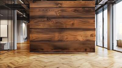 Wooden table texture. brown planks as background top view. Generative AI technology Wall mural