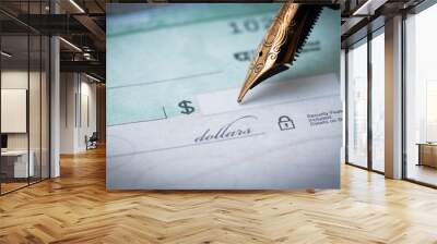 writing a check , making payments Wall mural