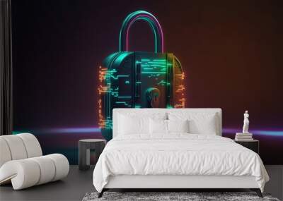 Cyber security and data protection Wall mural